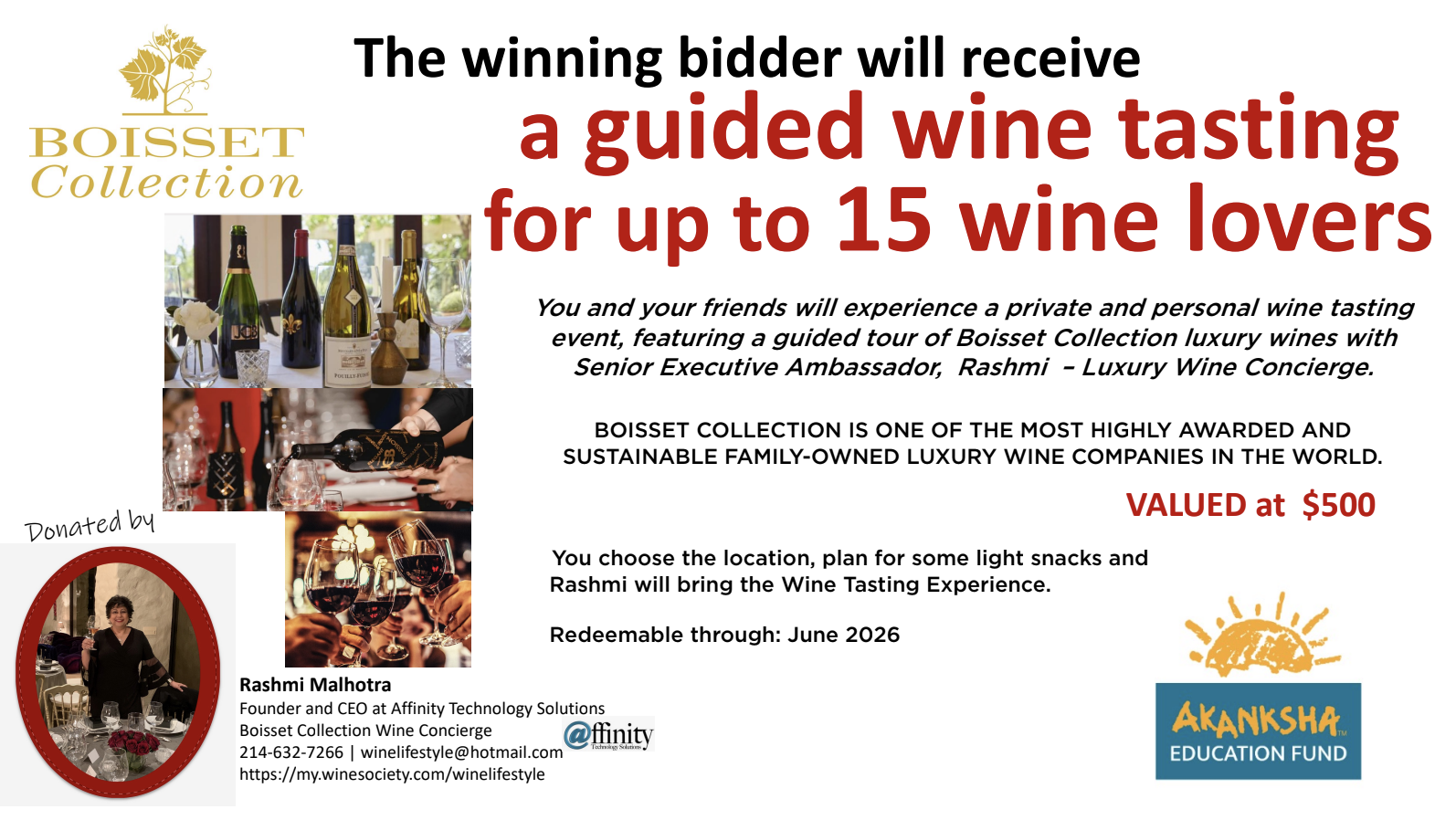 Guided Private Wine Tasting for up to Group of 15